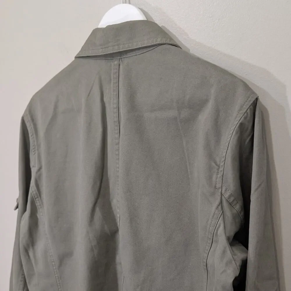Bass Utility Field Jacket Cotton Army Green Safari Cottage Lagenlook GorpCore XL